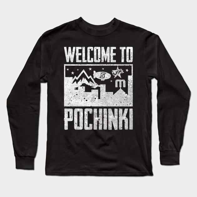 Welcome to Pochinki PUBG Long Sleeve T-Shirt by Bomdesignz